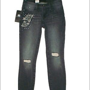 Rock & Republic Distressed Gray Skinny Jeans